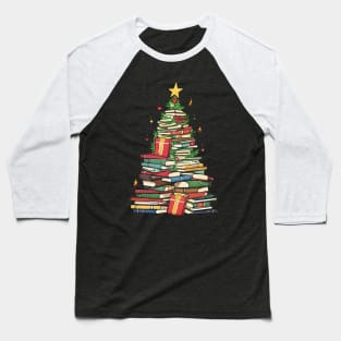 Bookworm Christmas Tree books Baseball T-Shirt